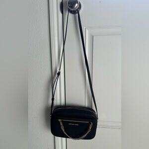 Michael Kors Black Crossbody Bag with Gold Accents